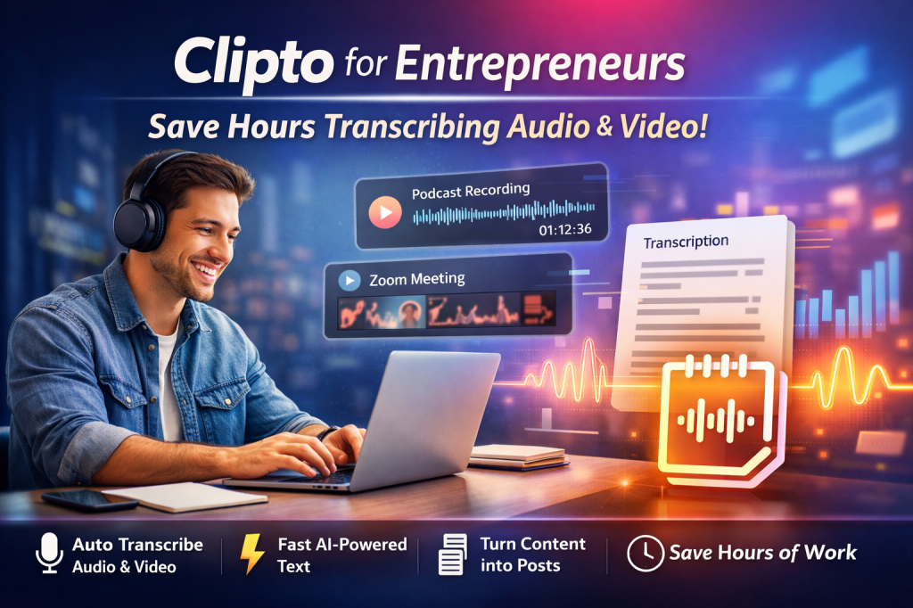 Clipto for Entrepreneurs: Save Hours Transcribing Audio &&nbsp;Video